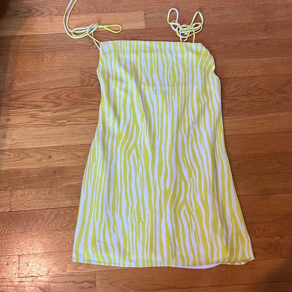 Yellow zebra mini dress